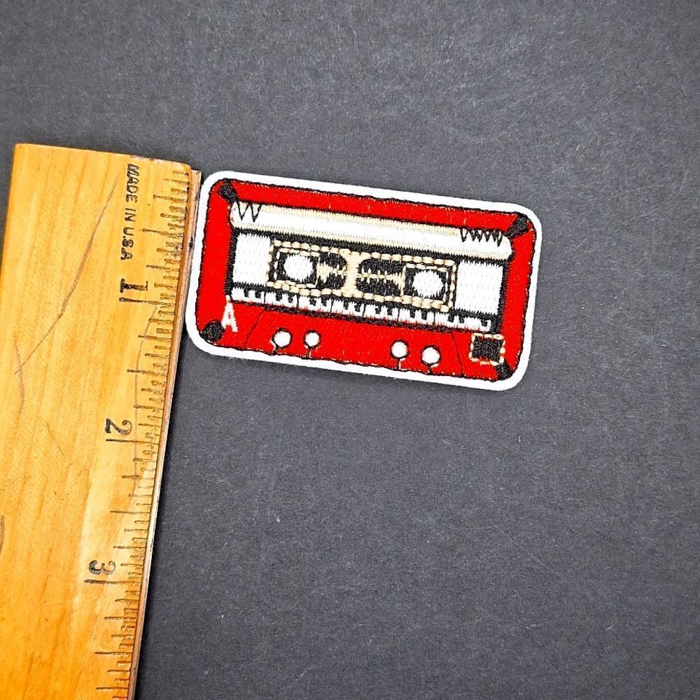 Cassette tape music PLAYER iron on patch diy sew on wearab…